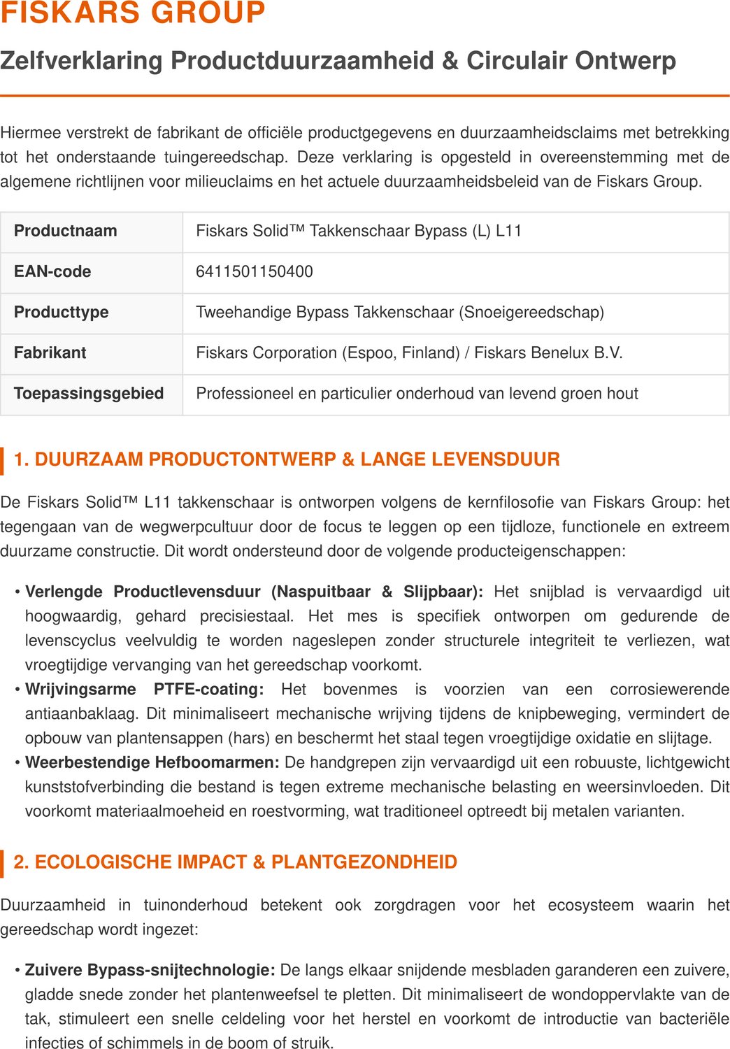 Fiskars Bypass-takkenschaar L11