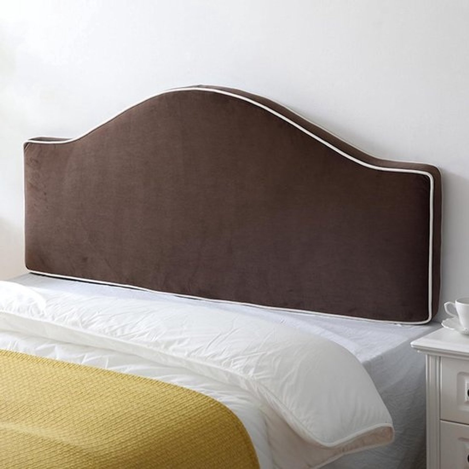 Hoofdbordkussen - Gestoffeerd rugleuningkussen voor wandmontage - Ontspannen in bed - Zachte steun - 135 cm - Bruin