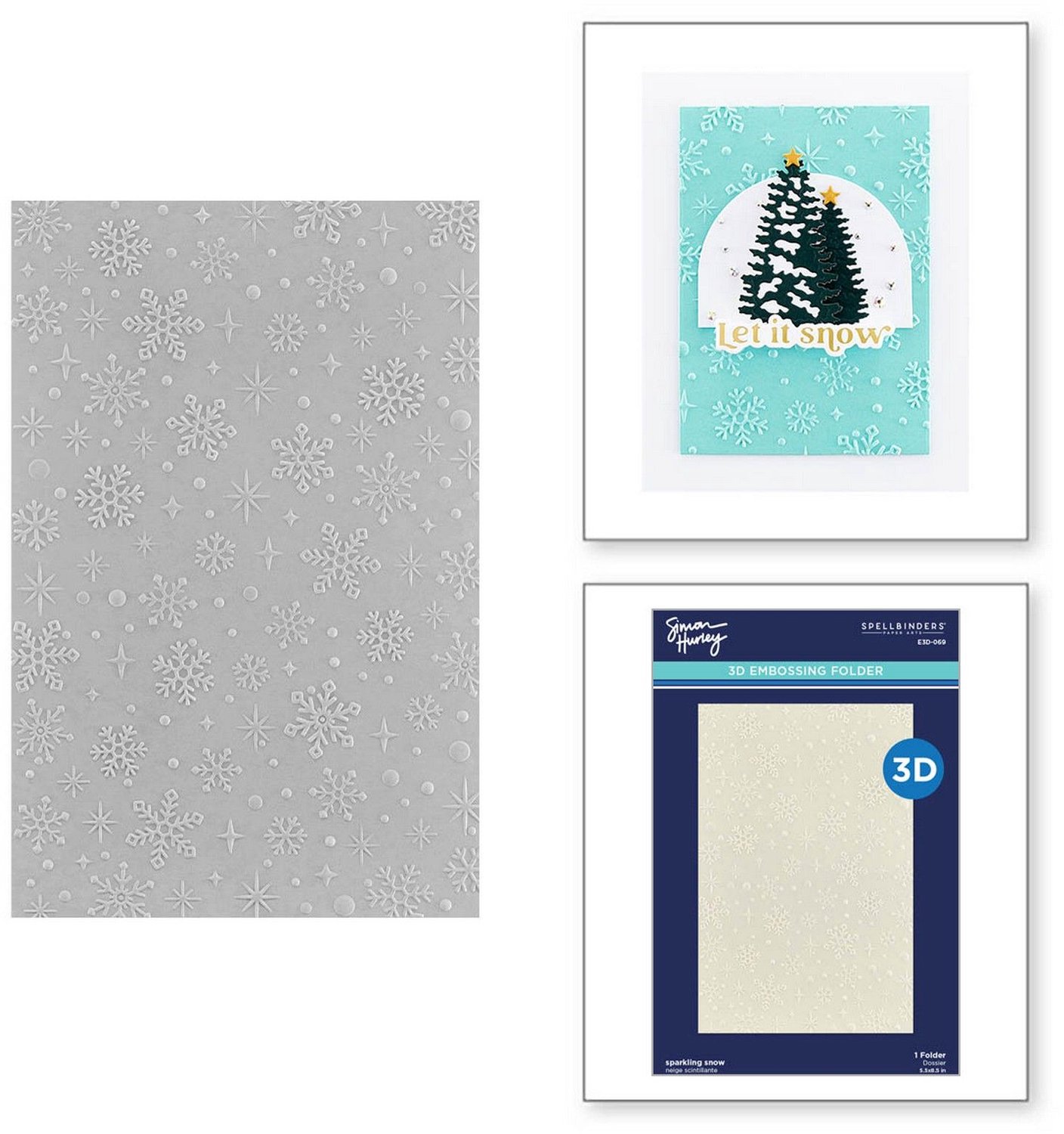 Spellbinders Simon Hurley 3D Embossing Folder - Sparkling Snow - 14 x 21,6 cm