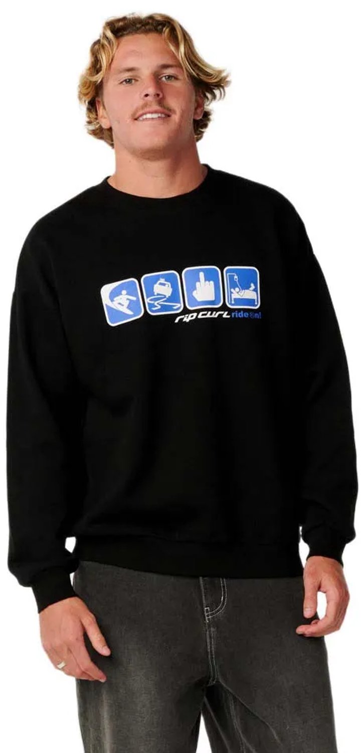 Rip Curl Archive Ride On Sweatshirt XL Man Zwart