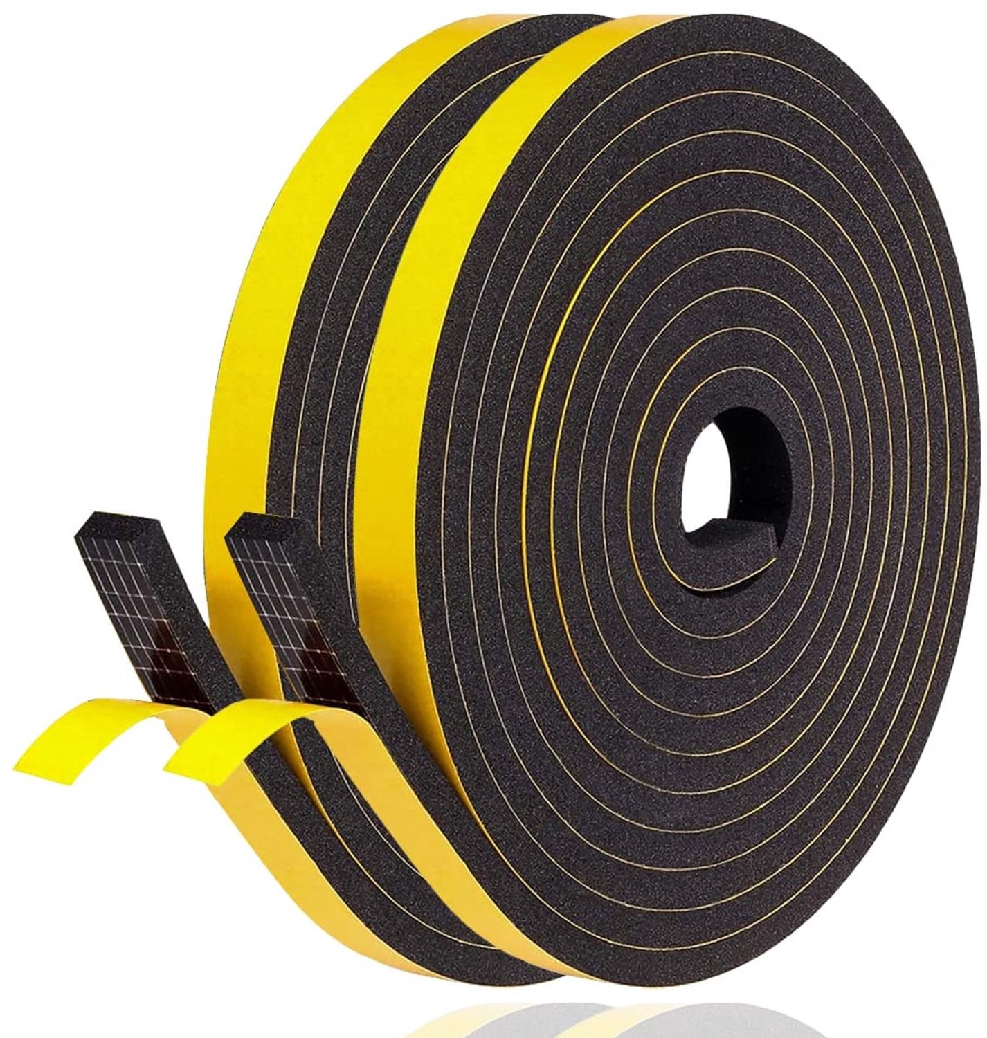 Afdichtstrip schuimrubber - 10 m x 2 rollen - 10 x 6 mm - Zwart