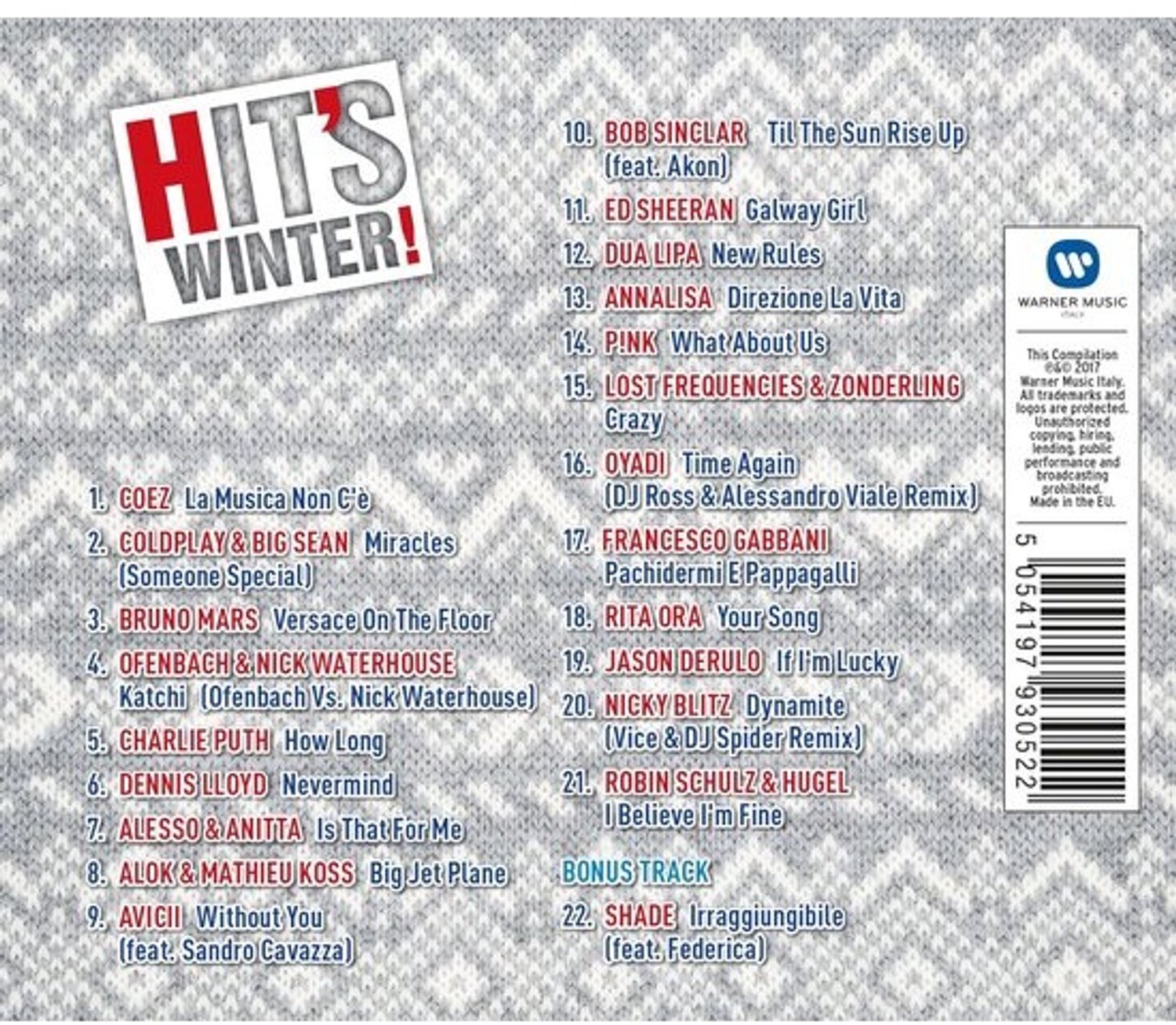 Cd met hits uit de winter van 2017 - De meest geliefde liedjes van dat jaar