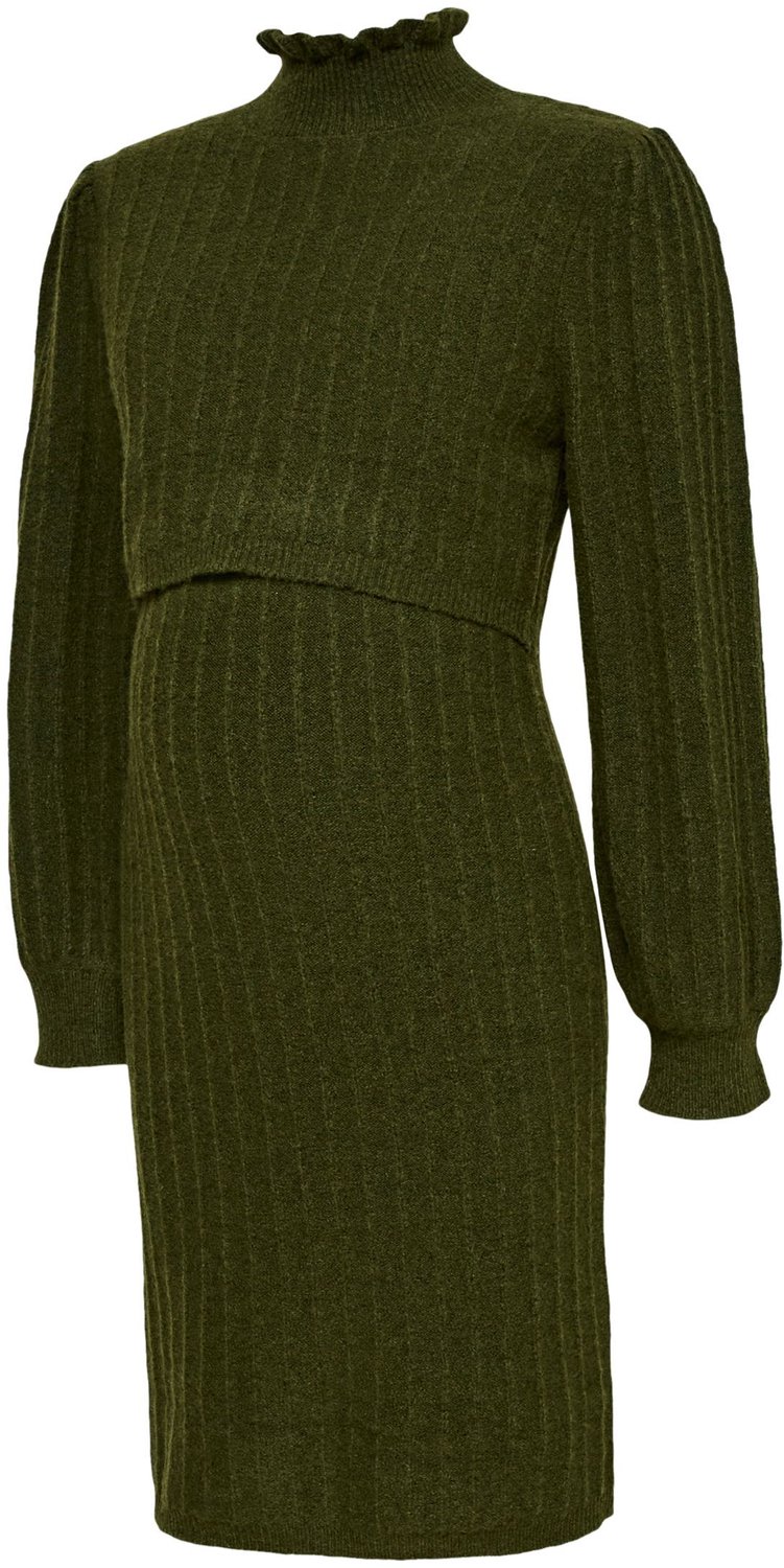 Mamalicious Mama Licious Gebreide jurk MLALLISON Zwangerschapsjurk Rifle Green 1