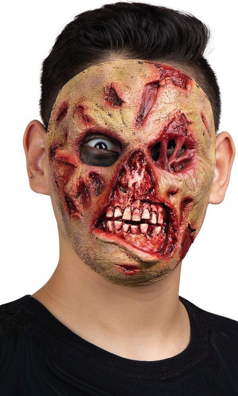 Partychimp Fleshy Zombie Gezichtsmasker Halloween Masker voor bij Halloween Kostuum Volwassenen - Latex - One Size