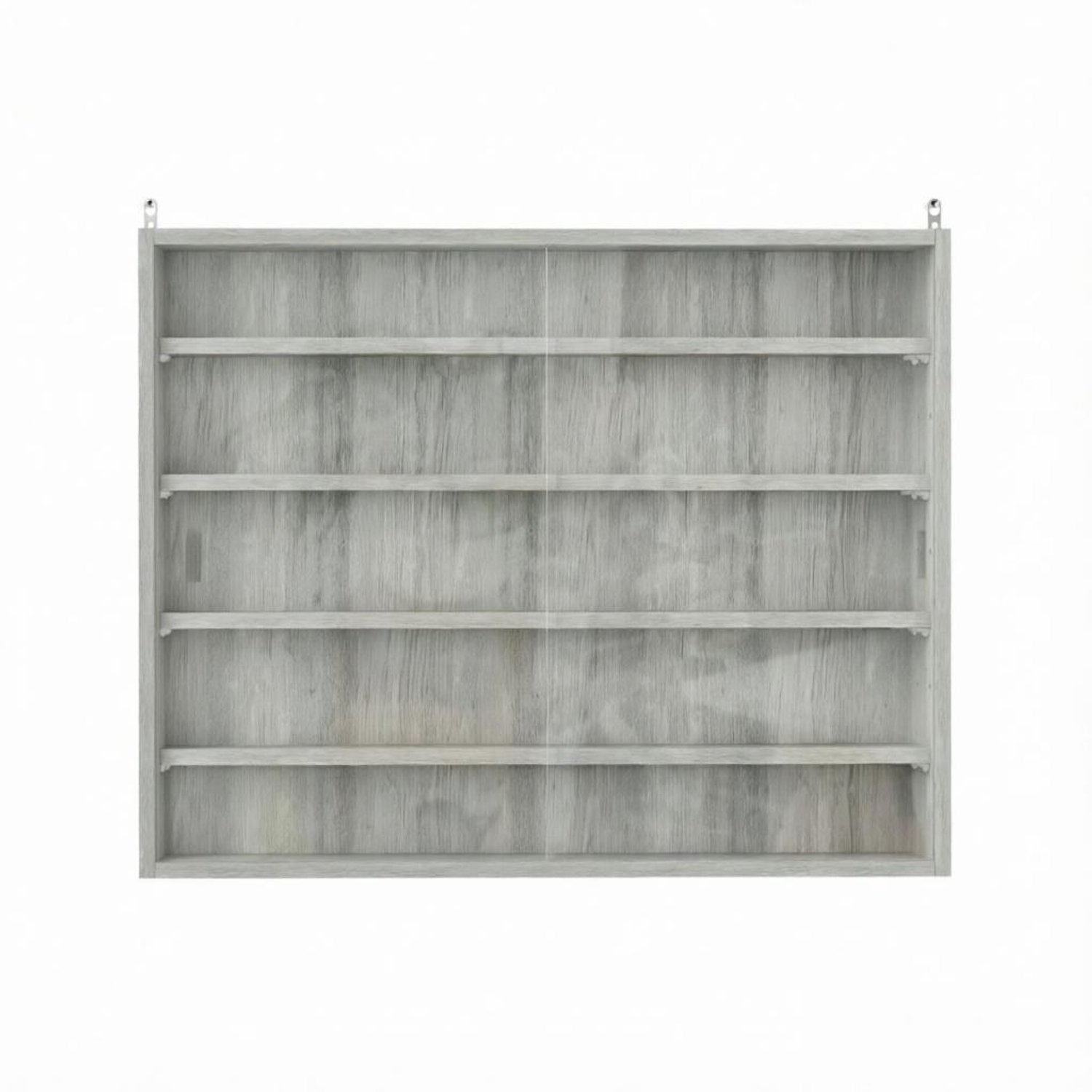 SONNENH Wandvitrinekast met glazen schuifdeuren - Grijze houtlook - 80 x 9,5 x 60 cm