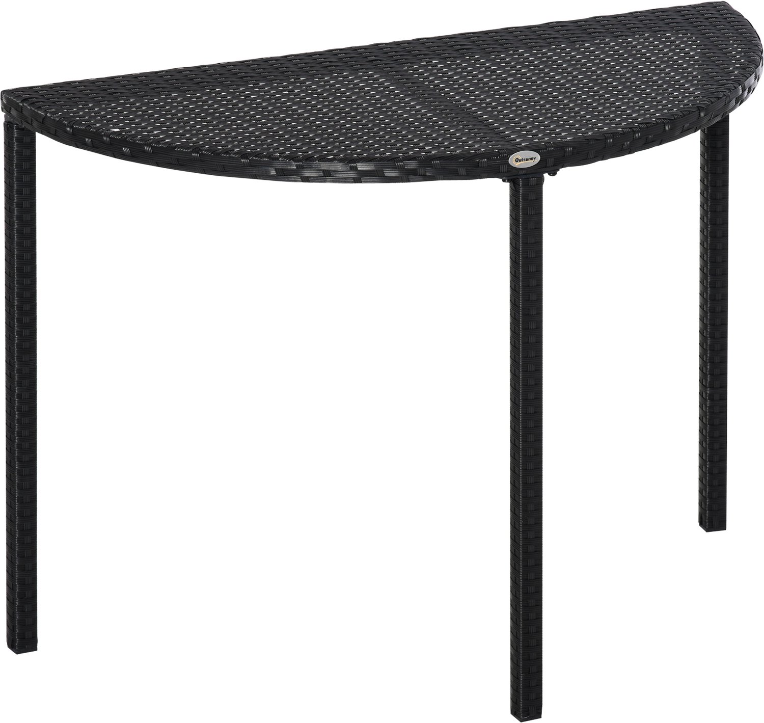 Outsunny Rattan bijzettafel - Kunsthars - 100x50x74cm - Zwart