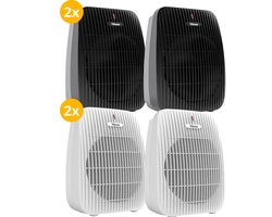 Tristar Ventilatorkachel - Set van 4 - 2x Zwart & 2x Wit - Campingkachel - Werkplaatskachel - 2000W…