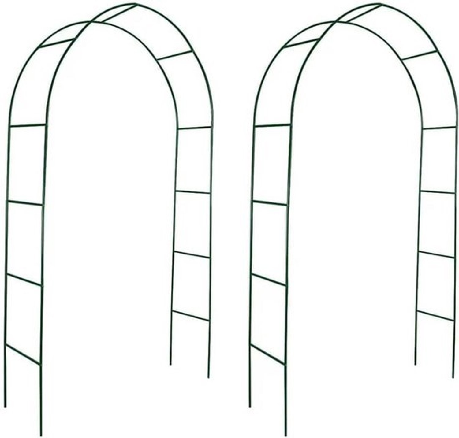 2x Tuinboog voor Klimplanten – Donkergroene Tuinbogen voor Rozen – 140 x 240 cm – Klimconstructie voor Buiten