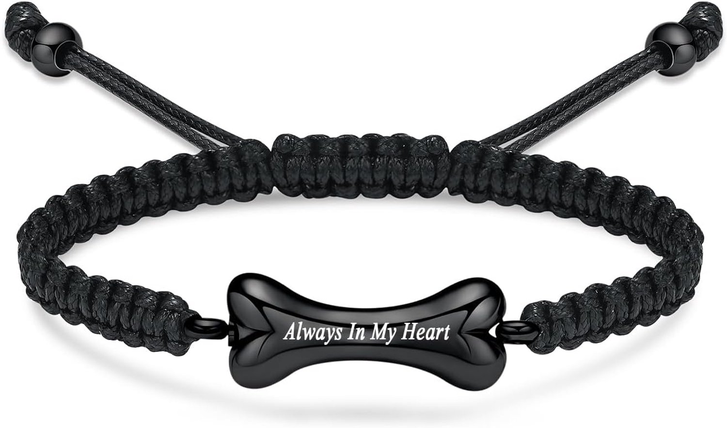 Urnenarmband hondenbotten - verstelbare crematie-sieraden - gevlochten touw - ter nagedachtenis aan huisdieren - m-winkel