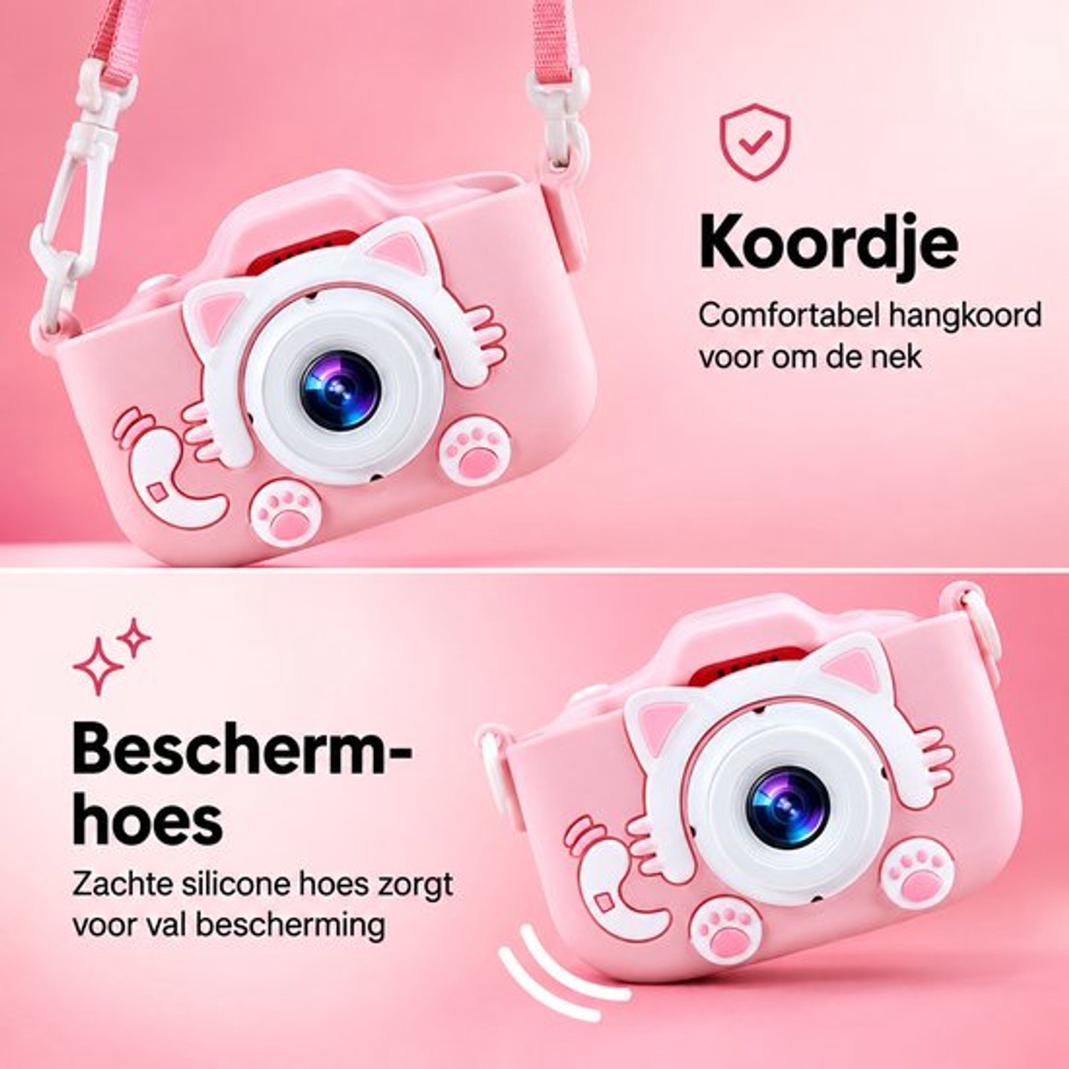 Kiddl Kindercamera – Digitale Camera voor Kinderen – 32GB SD-kaart – Selfiecamera – Foto & Video – Nederlands Menu — afbeelding 2