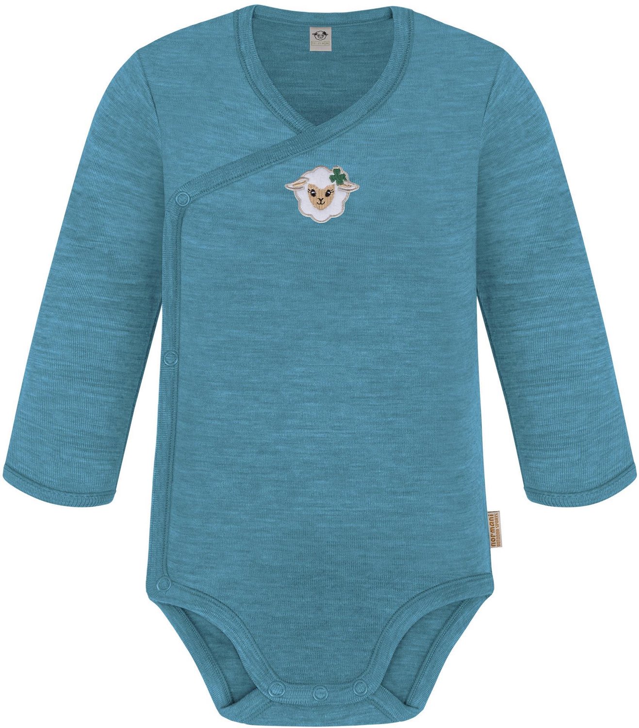 Baby Merino wikkelbodysuit met lange mouwen „Kaitaia“