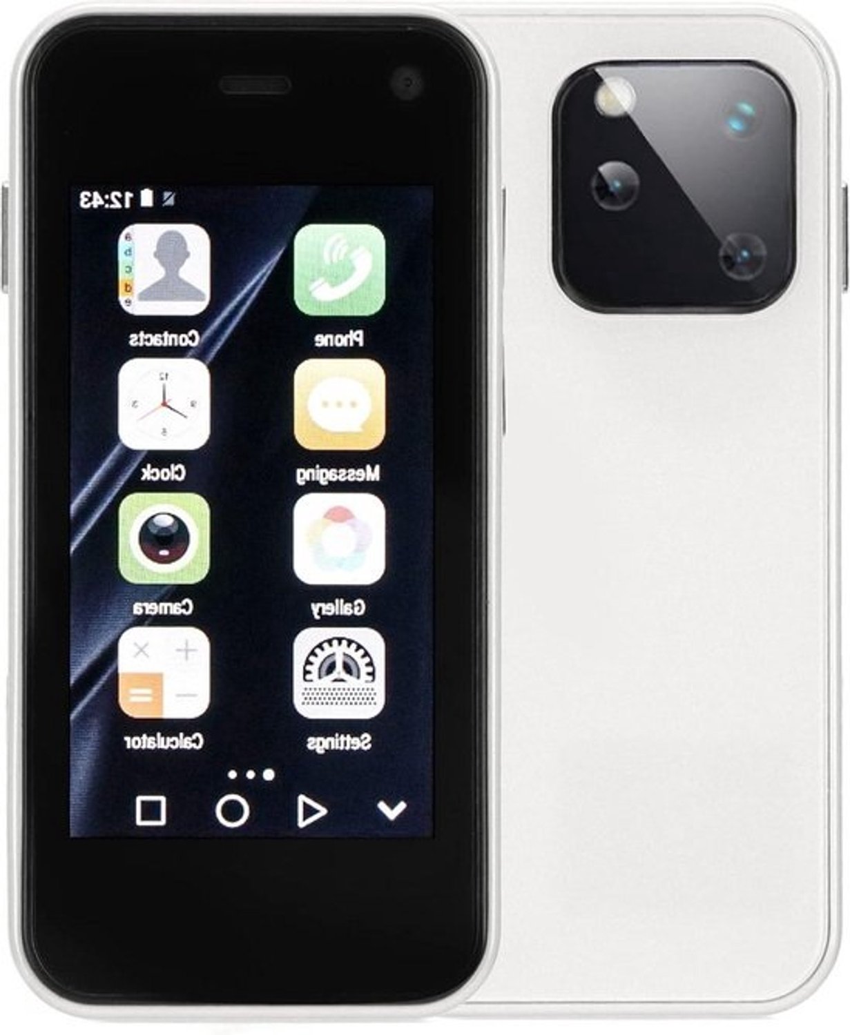 Compacte smartphone met 25 Inch HD-aanraakscherm Dual-sim mobiele telefoon 1GB RAM 8GB ROM Extra dunne Wifi GPS Bluetooth-zaktelefoon 2MP-5MP camera aan de achterzijde Parelwit .