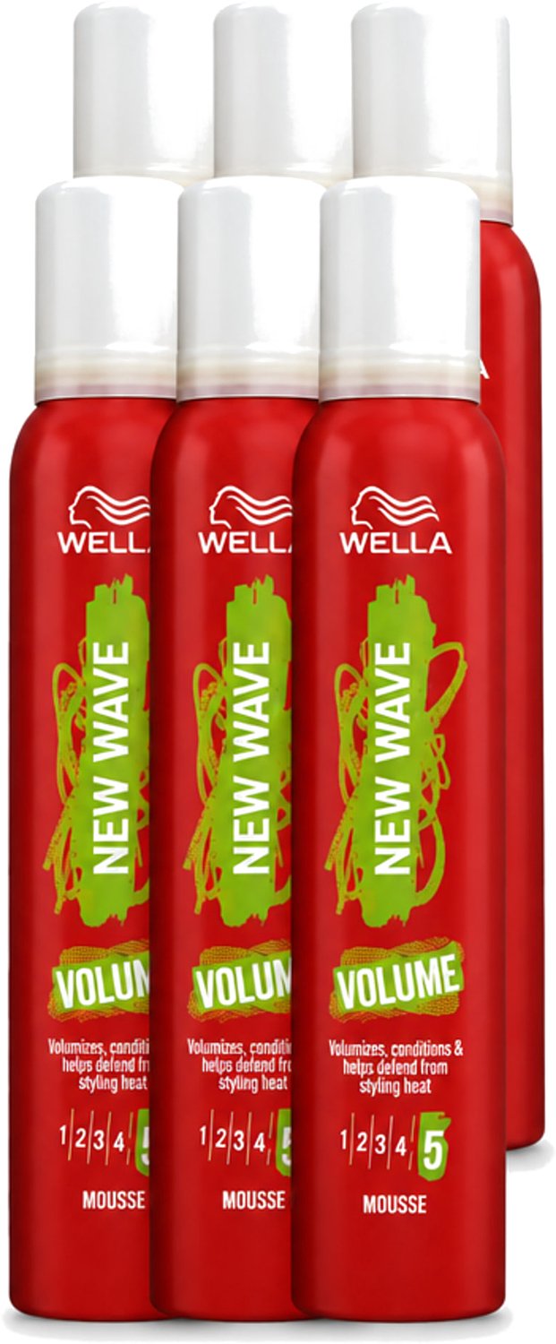 6 x Wella – New Wave Boost – Volumemousse – 200 ml - Voordeelverpakking - 6 stuks