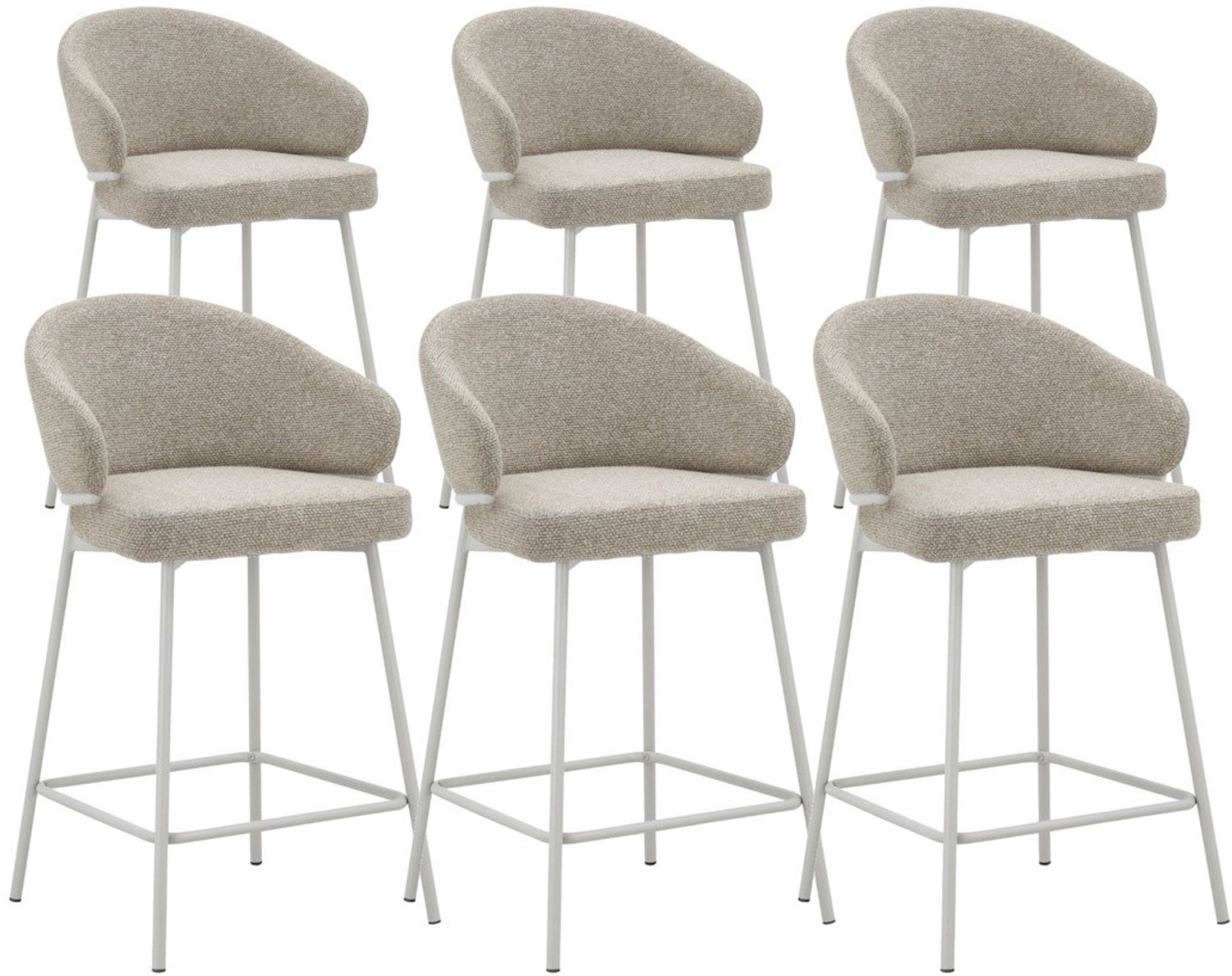DS4U - - Sofia barkruk 65 cm - Set van 6 - Champagne met beige poot - Stof