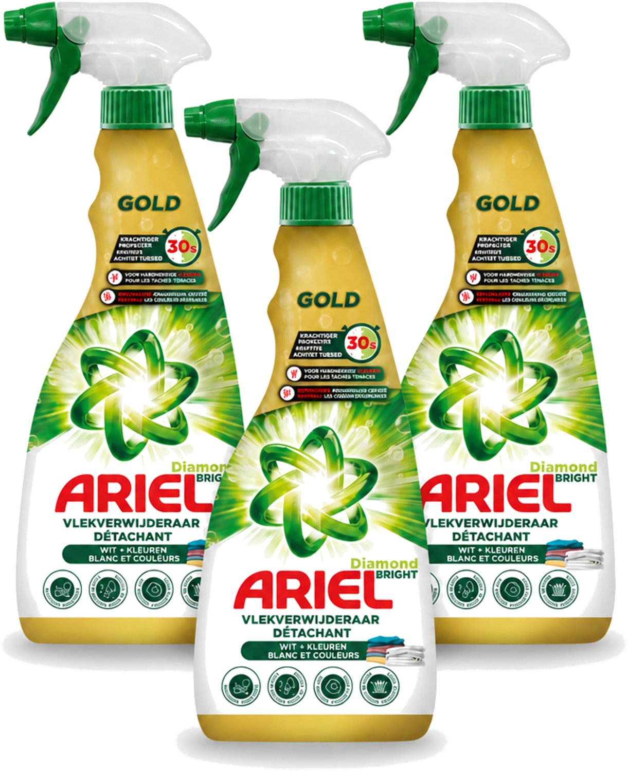 3 x Ariel - Vlekkenverwijderaar - Gold Spray - 750 ml - Voordeelverpakking - 3 stuks