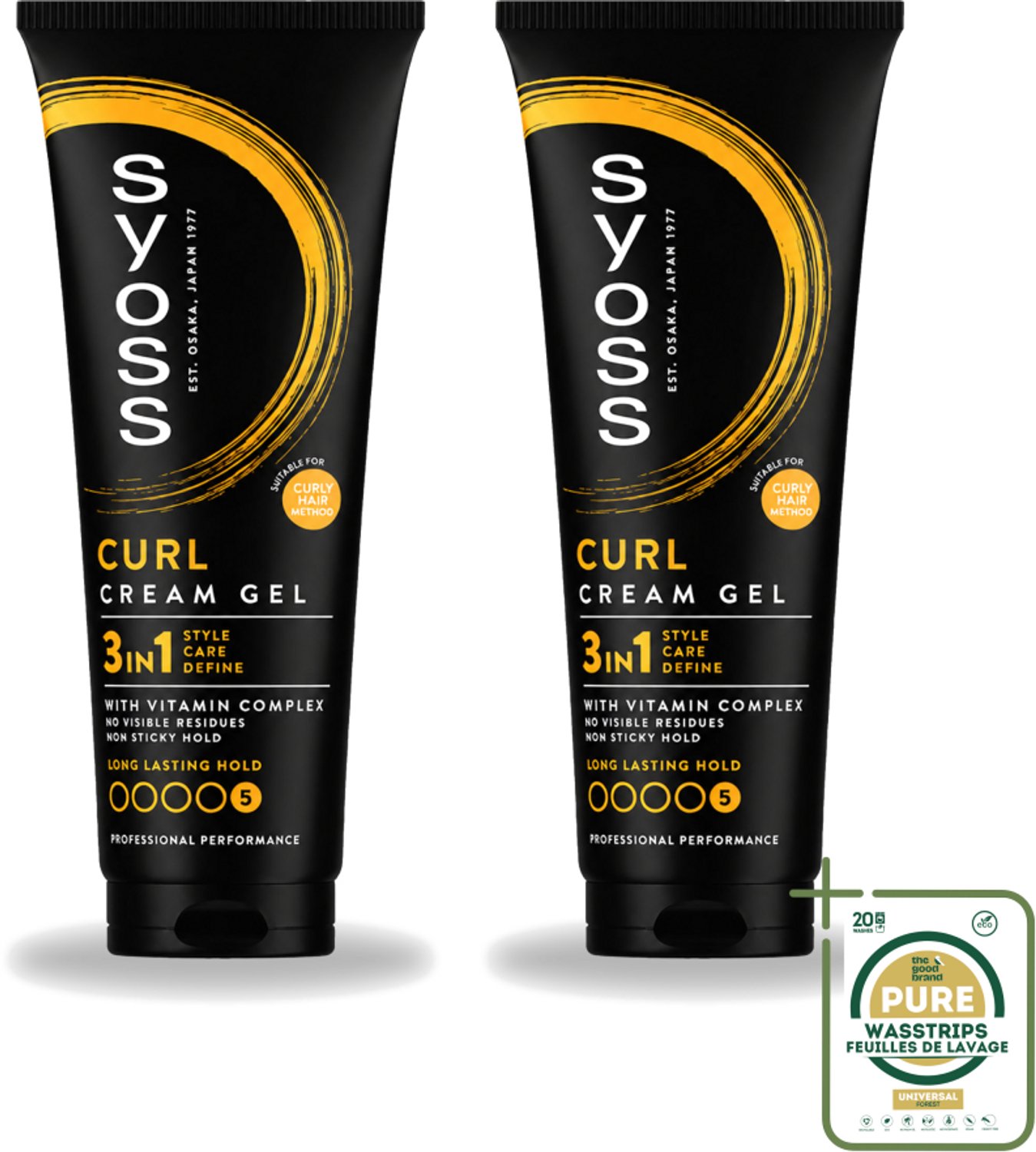 2 x Syoss - Curl Control - Gel - Voor Gedefinieerde Krullen - 250 ml - Wasstrips - Krullen Stylen - Krullen Fixeren - Krullen Verzorgen - Krullen Controleren - Krullen Gedefinieerd Maken