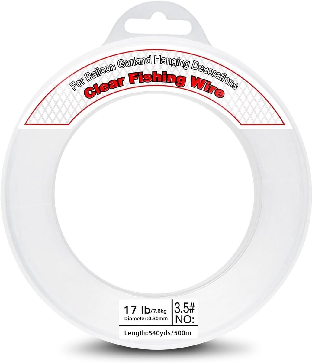 Dunne 0.3mm heldere vislijn van 500m, onzichtbare nylon draad voor DIY knutselprojecten, ballonversieringen en sieraden maken, ondersteunt tot 7.7kg