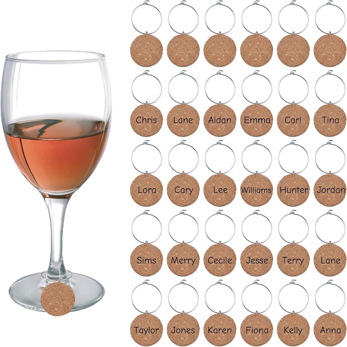 Kleurrijke Wijnglas Identifiers met Diamantvorm, 36 Stuks voor Feestjes en Evenementen, Perfect voor Wijn, Cocktails en Champagne