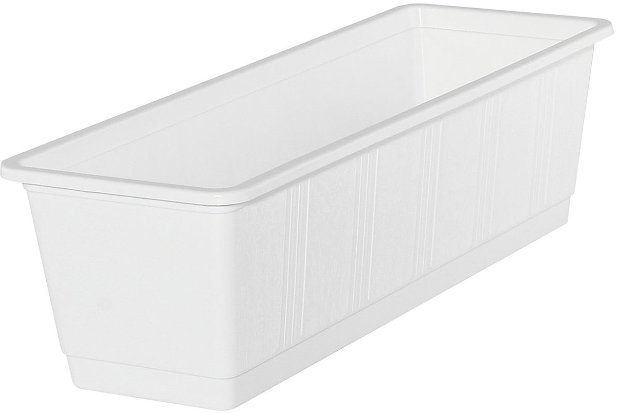 Geli Balkonbak STANDARD Wit Houtstructuur 50 cm - Kunststof