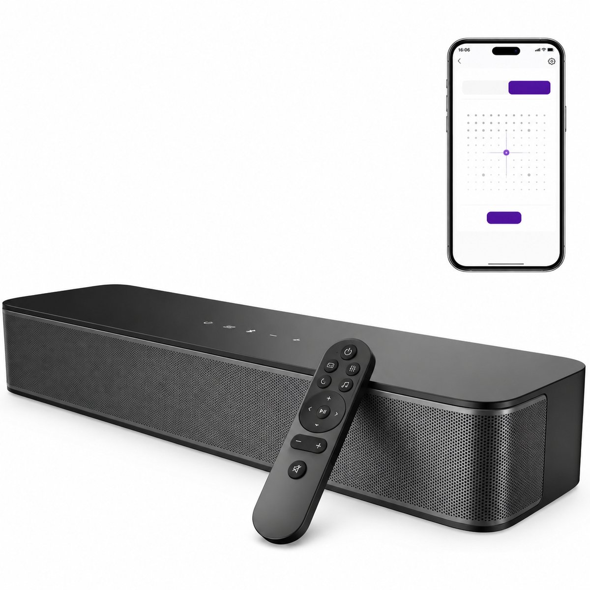 Soundbar 2.1 met Ingebouwde Subwoofer – 132W – Bluetooth 5.4 – App Bediening – 10-Bands Equalizer