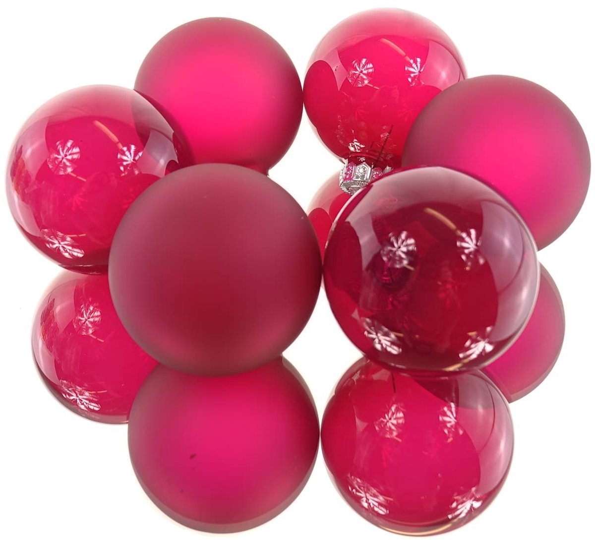 Kaemingk Kerstballen Festive Pink Transparant-Mat Ø 6 cm - Set 6