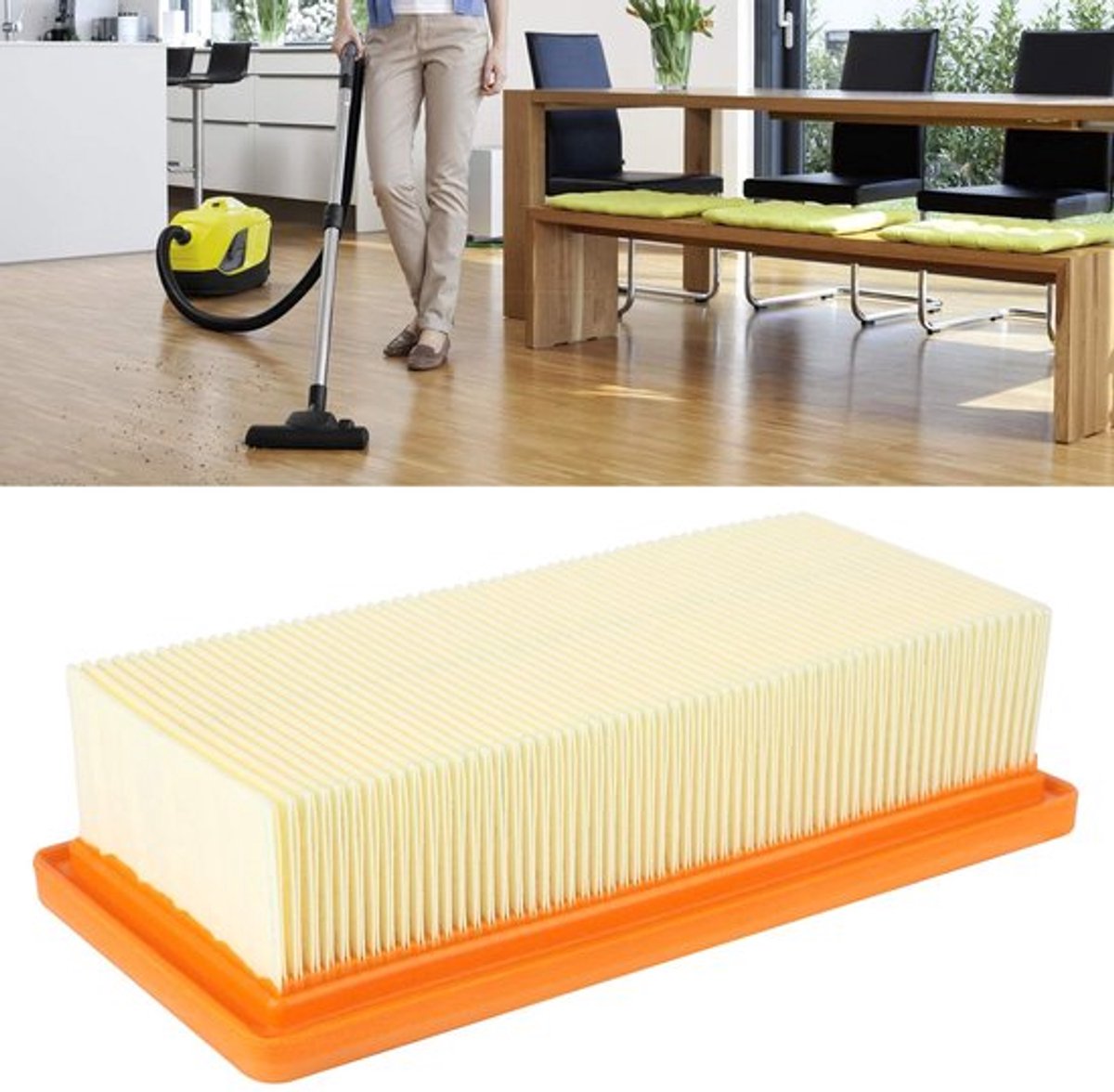 Dailygoods- Filterelement Vervanging - Stofzuigerfilter - Compatibel met Karcher