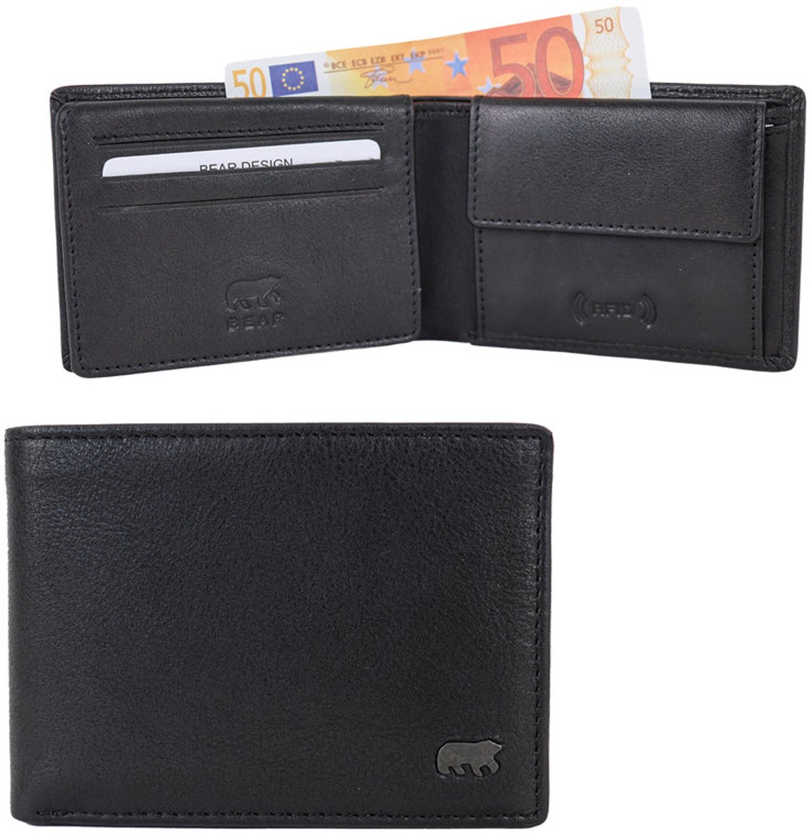 Bear Design Signature Billfold Alfredo Black