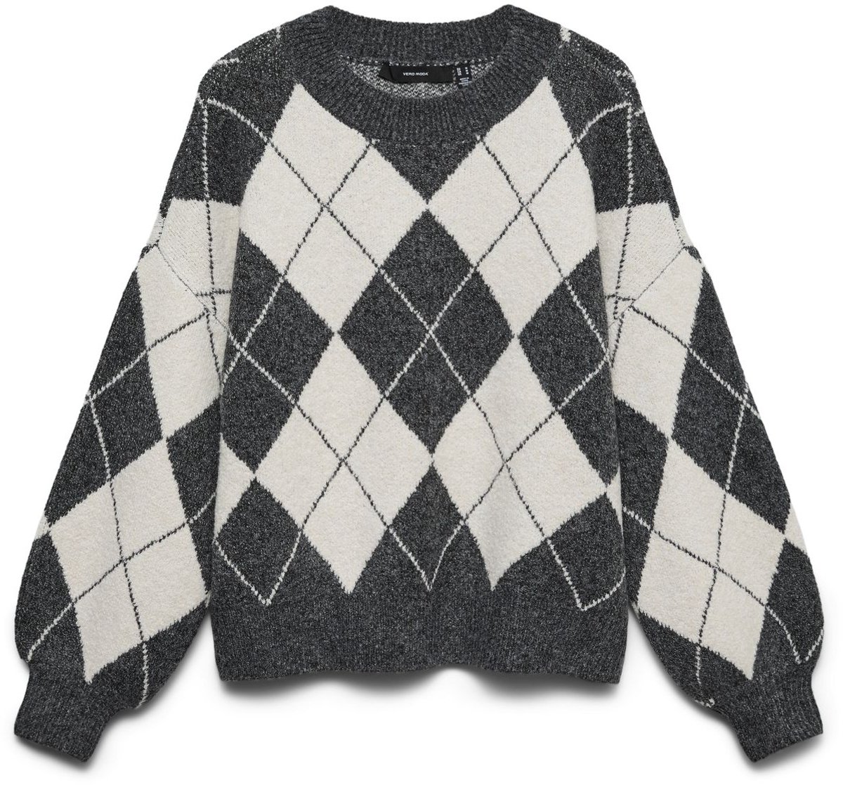 VMDOFFY JAQUARD LS O-NCK PULLOVER N