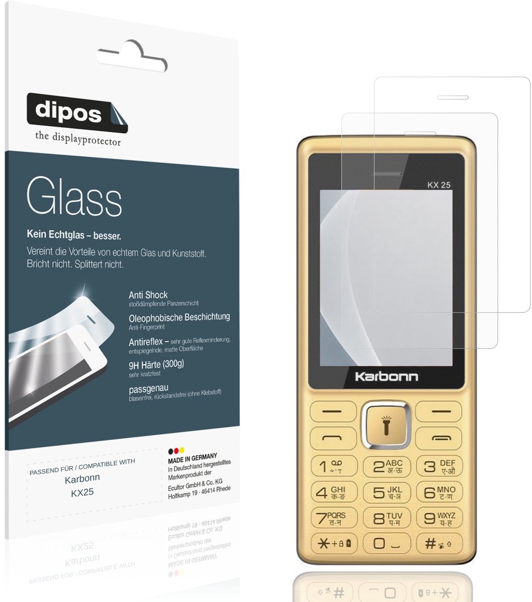 dipos – 2x Matte Pantserfolie geschikt voor Karbonn KX25 | 9H Screenprotector