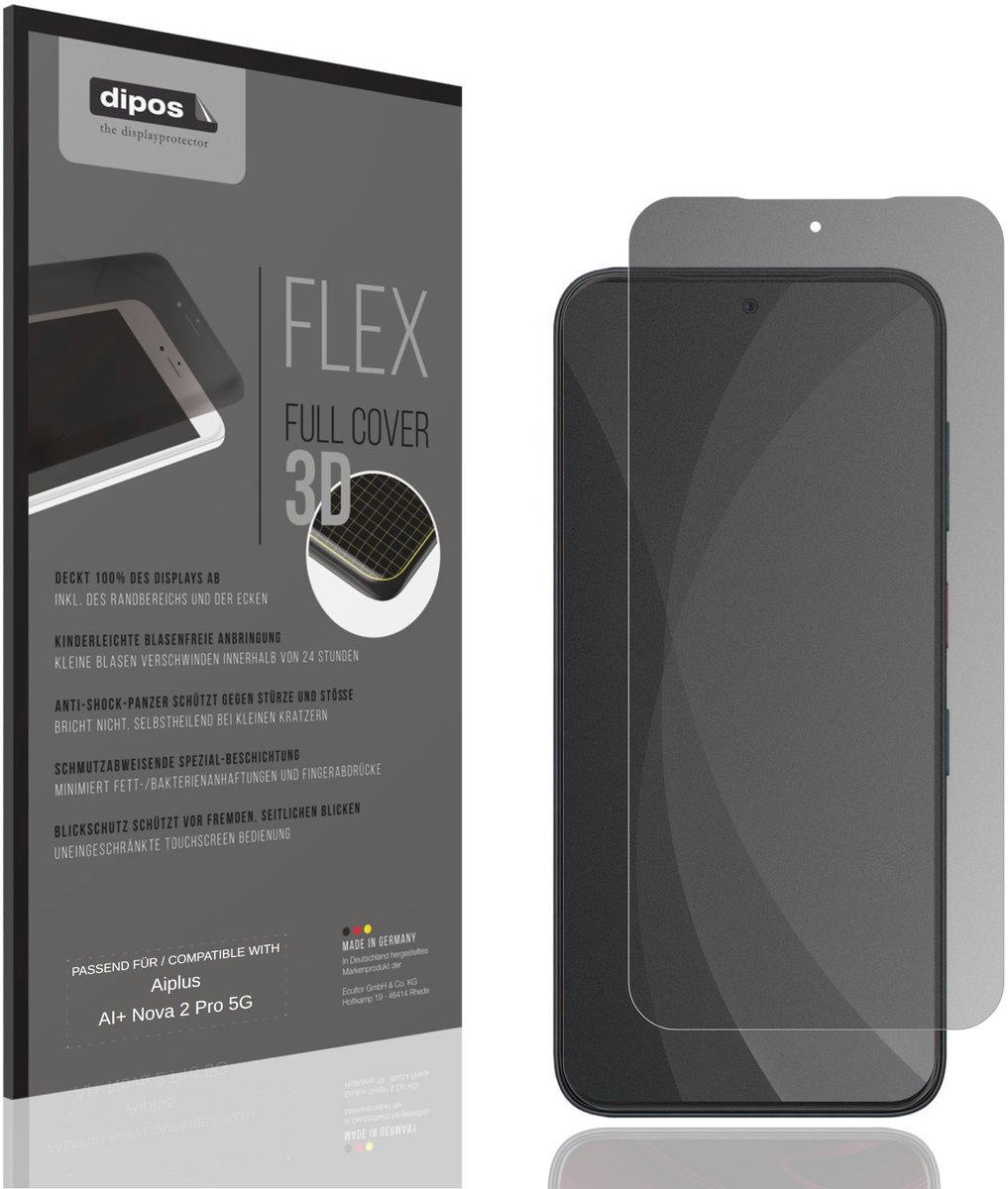 dipos FLEX – Matte Privacy Screenprotector geschikt voor Aiplus AI+ Nova 2 Pro 5G | Volledige Schermbescherming | Case-Friendly