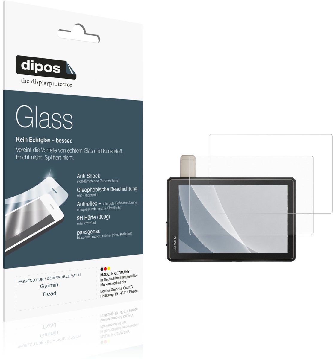 dipos – 2x Matte Pantserfolie geschikt voor Garmin Tread | 9H Screenprotector