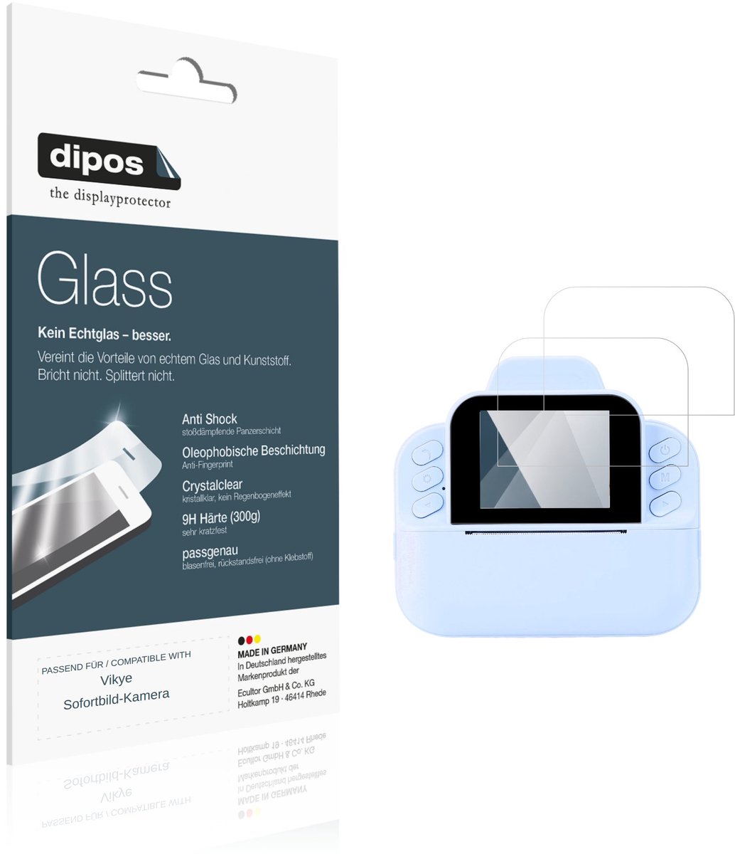 dipos – 2x Pantserfolie geschikt voor Vikye Sofortbild-Kamera | 9H Screenprotector