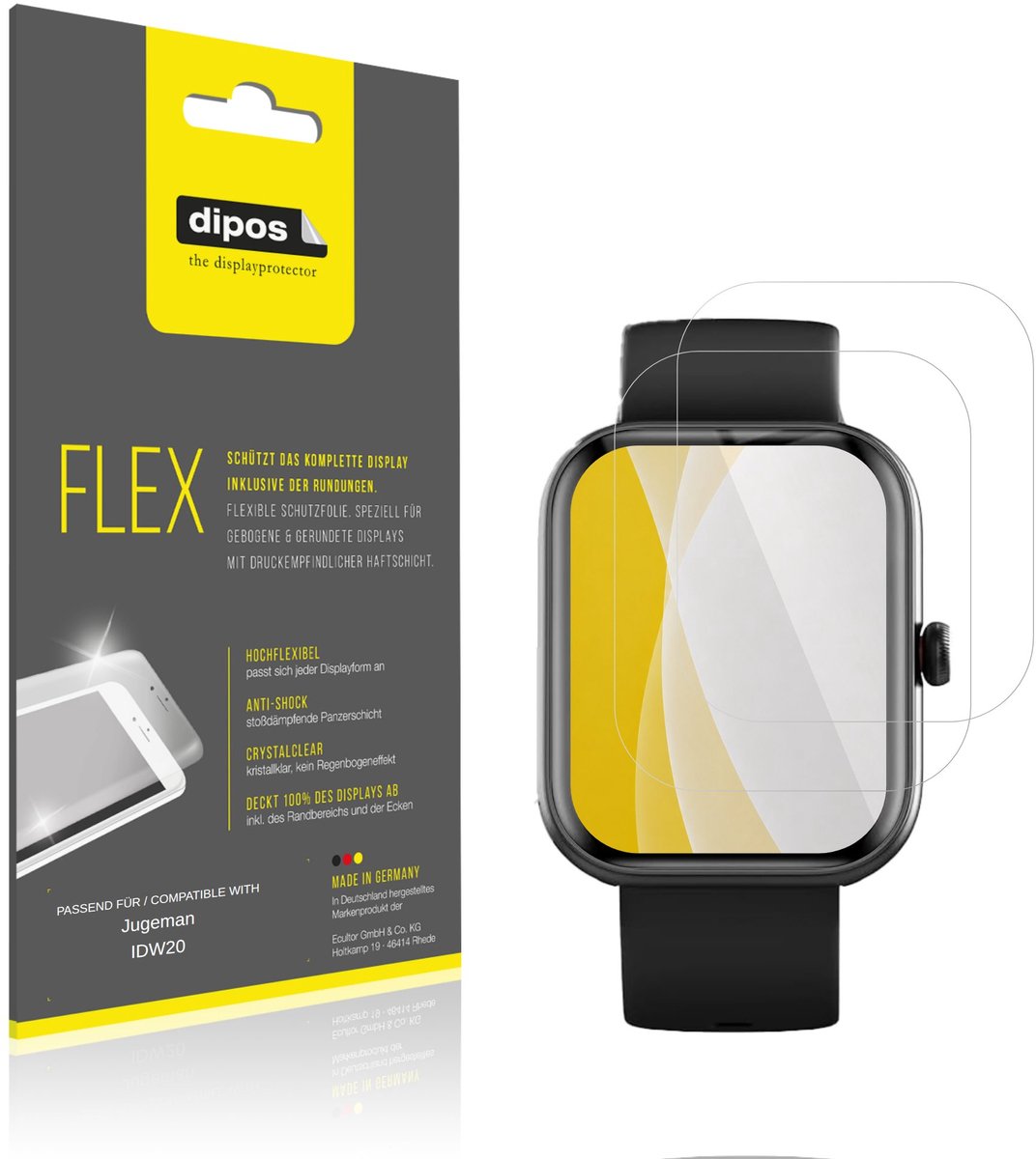 dipos – 2x Beschermfolie geschikt voor Jugeman IDW20 | 3D Full Cover Screenprotector | 100% Passend