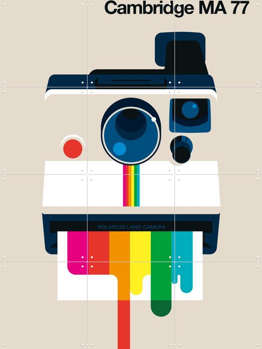 IXXI Cambridge MA 77, Bo Lundberg - 60 x 80 cm - Gratis ophangtool - Grote wanddecoratie en posters - Pop art, Grafisch Ontwerp, Kleurrijk