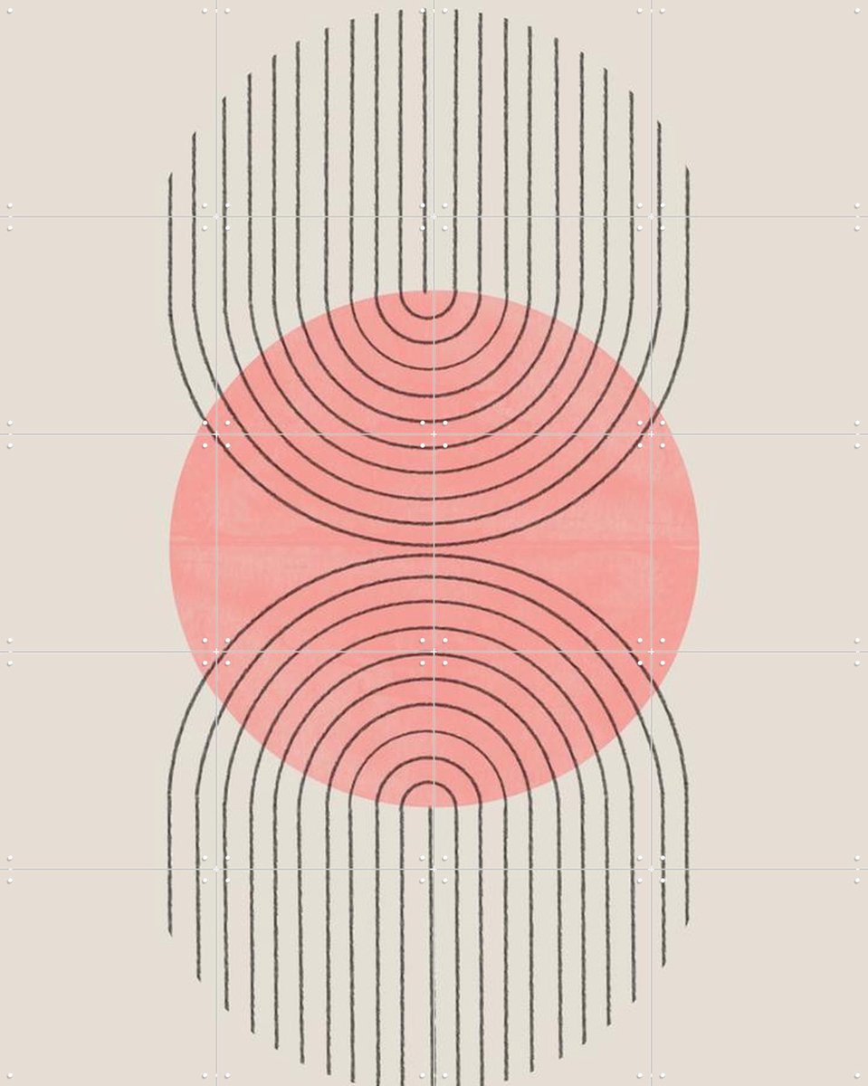 IXXI Perfect Point Peach, The Miuus Studio & Various - 80 x 100 cm - Gratis ophangtool - Grote wanddecoratie en posters - Abstract, Illustraties
