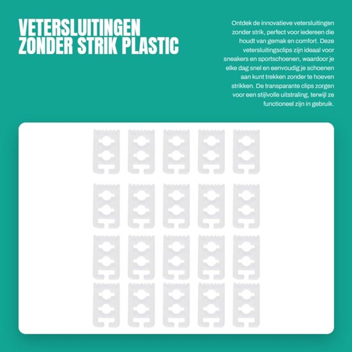 MTTproducts - vetersluitingen zonder strik - plastic vetersluitingsclip