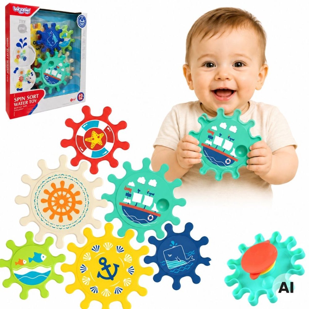 Woopie Babywaterbadspeeltje met tandwielen