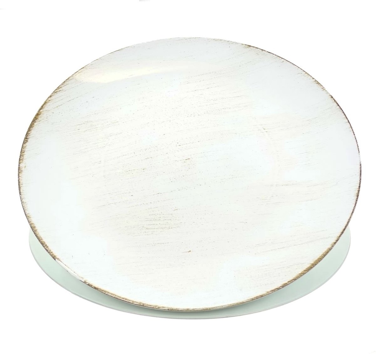 Posiwio decobord creme met bruin rond 33 cm - kunststof