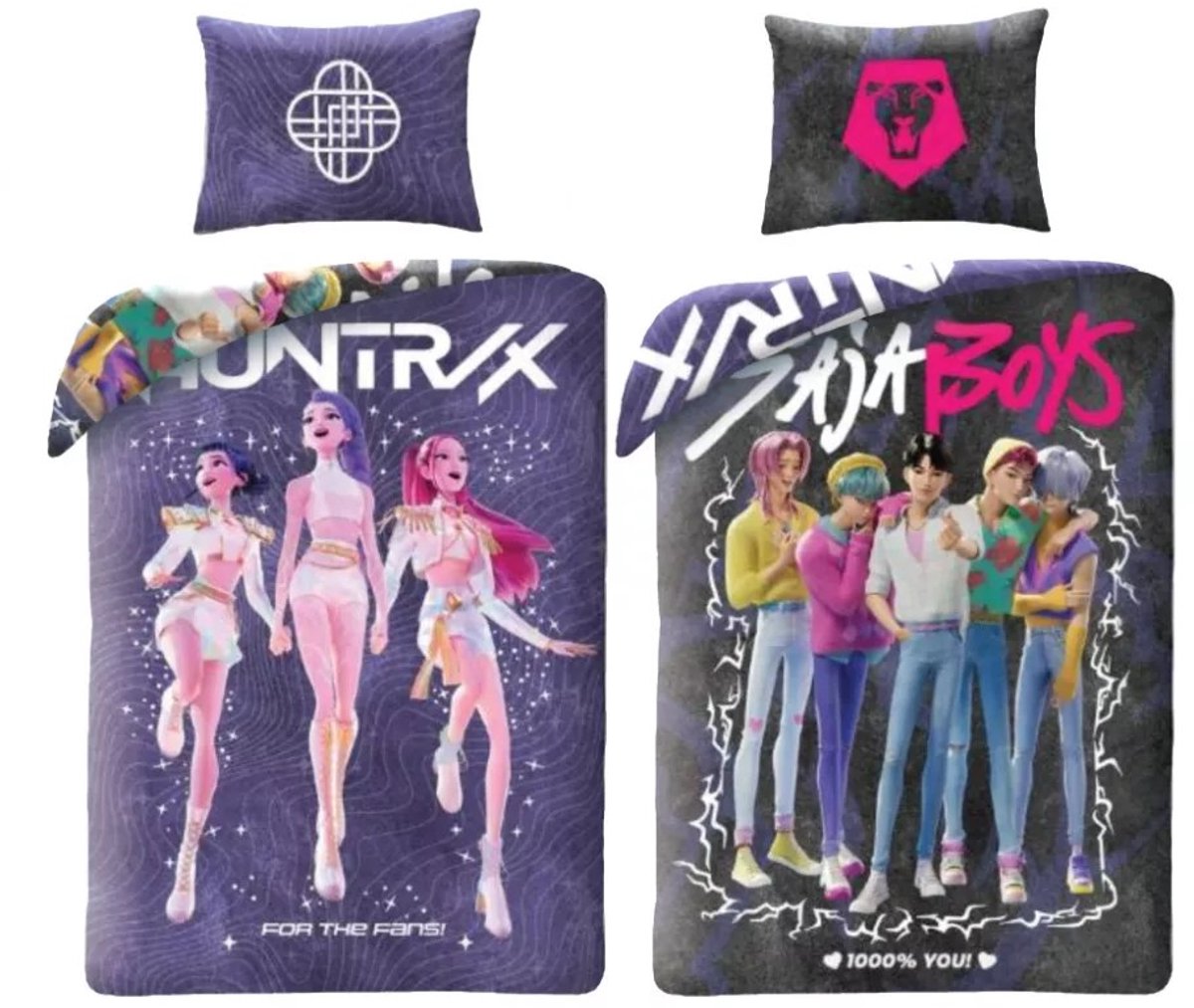 Demon Hunters dekbedovertrek K-pop Fans tweezijdig 140 x 200 cm - 70 x 90 cm - polyester