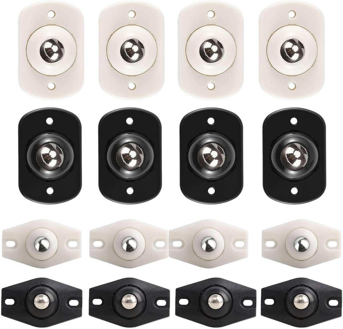 Mini Meubels Wielen met 360 Graden Draaibaar Ontwerp, Stille Stalen Bal, Voor Meubelverplaatsing en Auto-aanpassingen, 20 g, 100% ABS.