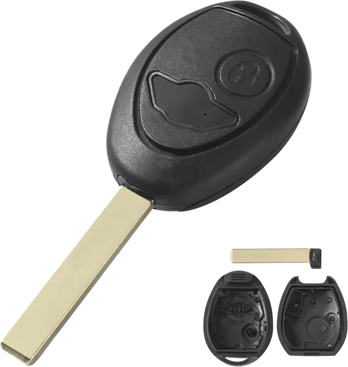 Horse Vervangende autosleutelbehuizing compatibel met 2 toetsen BM W Mini Cooper R50 R53 S Rover 75 auto afstandsbediening sleutelbehuizing met lemmet