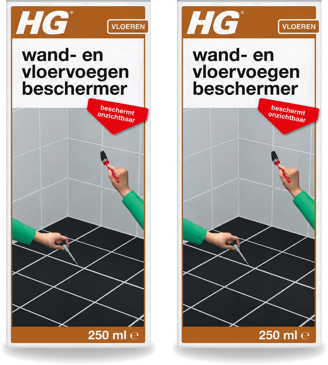 2 x HG - Vloeren - Wand & Vloervoegen Beschermer - Beschermt Onzichtbaar - 250 ml - Voordeelverpakking - 2 stuks