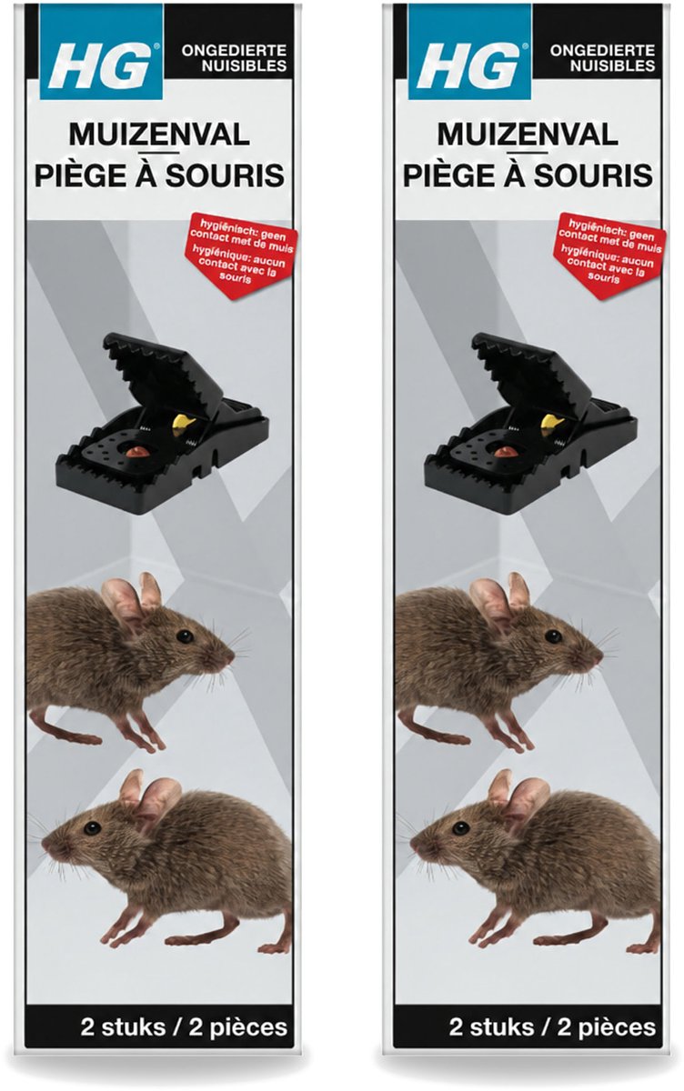 2 x HG X - Muizenval - Zeer Effectief & Hygiënisch - 2 Vallen - Voordeelverpakking - 2 stuks