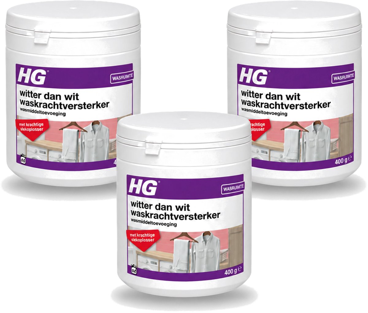 3 x HG - Wasruimte - Witter Dan Wit - Wasmiddeltoevoeging - 400 g - Voordeelverpakking - 3 stuks