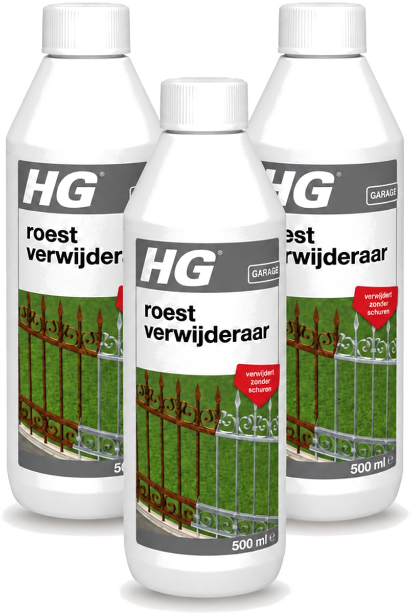 3 x HG - Roestverwijderaar - Verwijdert Zonder Schuren - Snel & Effectief - 500 ml - Voordeelverpakking - 3 stuks