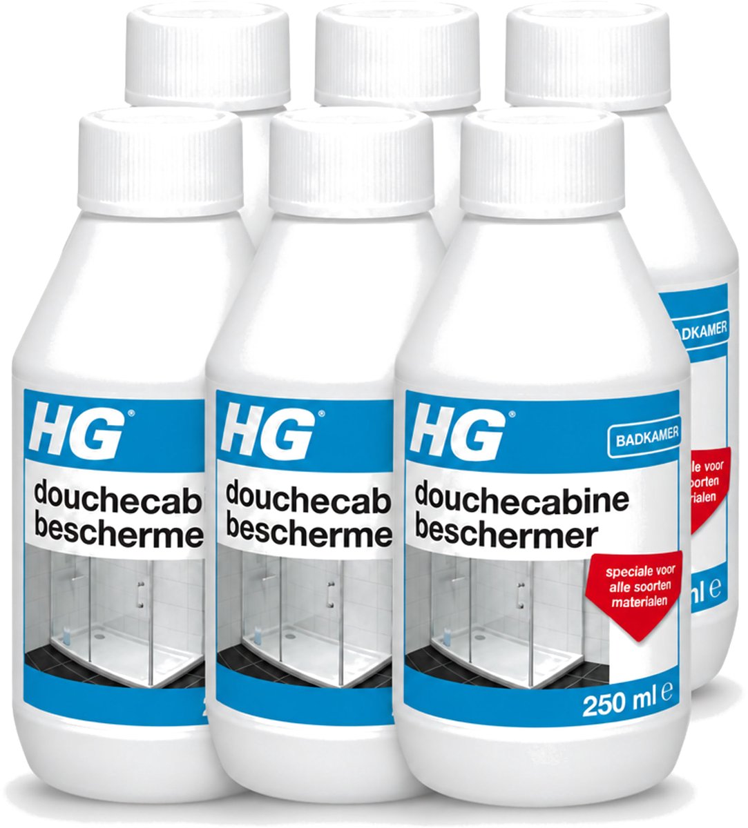 6 x HG - Badkamer - Douchecabine Beschermer - Voor Elk Materiaal - 250 ml - Voordeelverpakking - 6 stuks