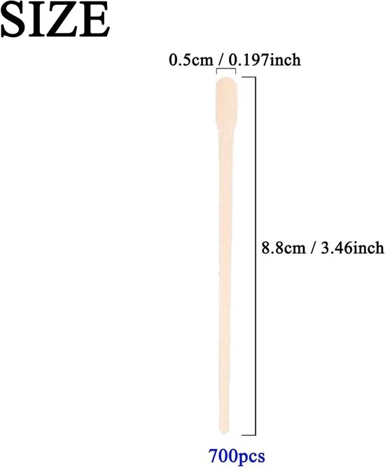 Spatels voor ontharing, gezicht, houten spatel, waxing-applicator, kleine houten stokjes voor ontharing of houthandwerk, 88 x 5 mm — afbeelding 2