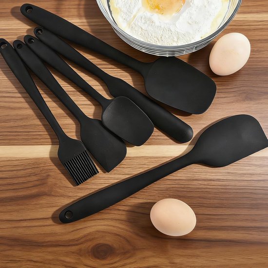 6 stuks keukengerei van siliconen, keukengerei van siliconen omvatten siliconen spatel, siliconen spatel, keukenspatelset geschikt voor het koken — afbeelding 3