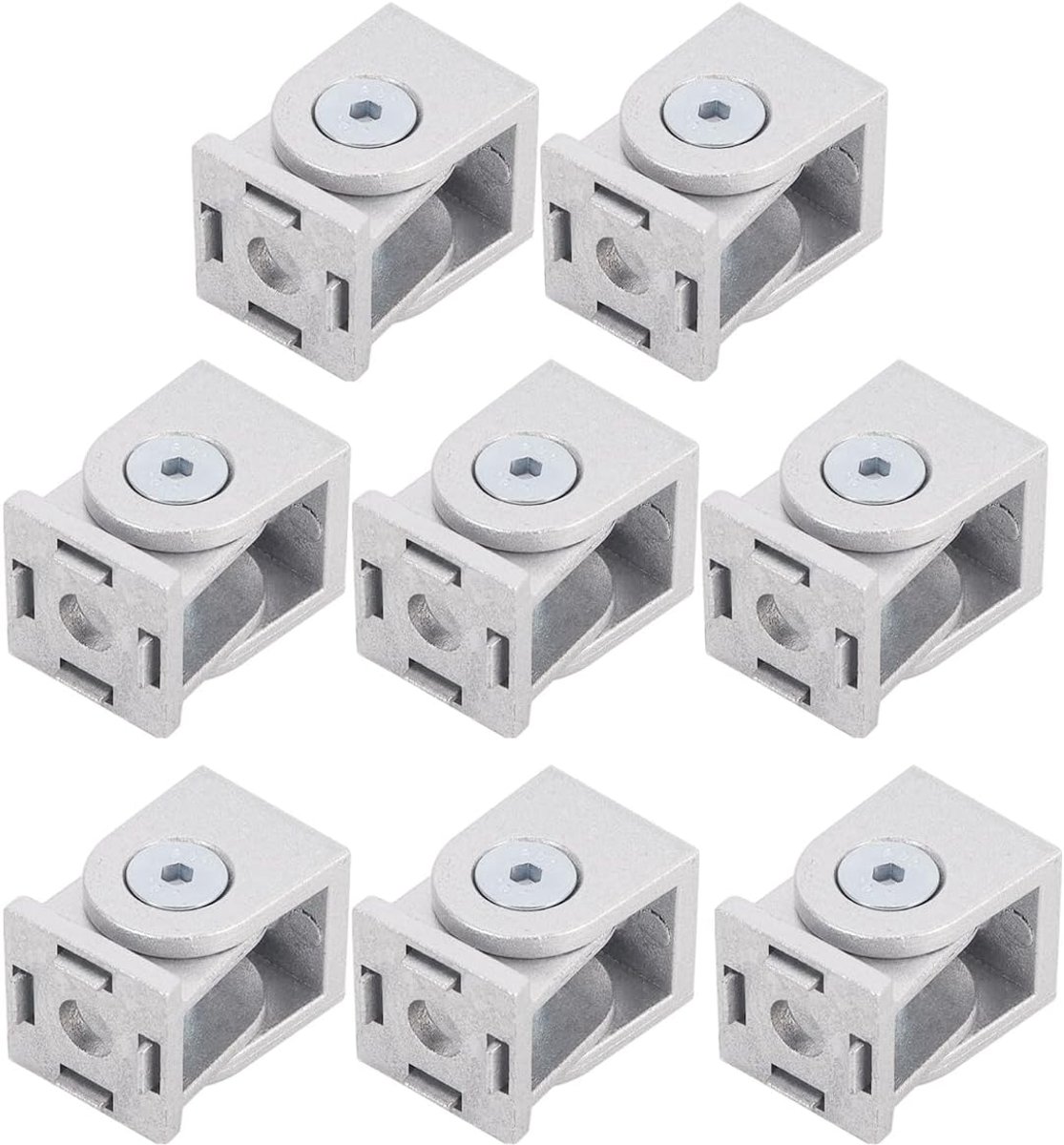 8 stuks draaibare connector voor aluminium profiel 20 x 20.180° verstelbaar scharnier voor standaard 6 mm T-groef aluminium extrusie profiel, 3D-printer en CNC