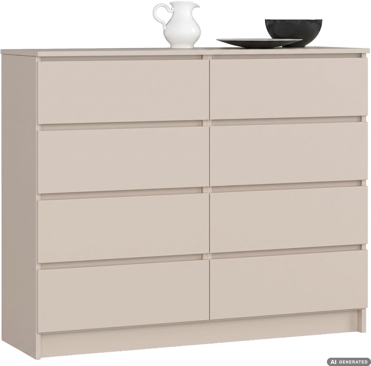 Akord Ladekast K120 / Kasjmier / 120 cm / 8 Lades / 120 x 40 x 99 cm
